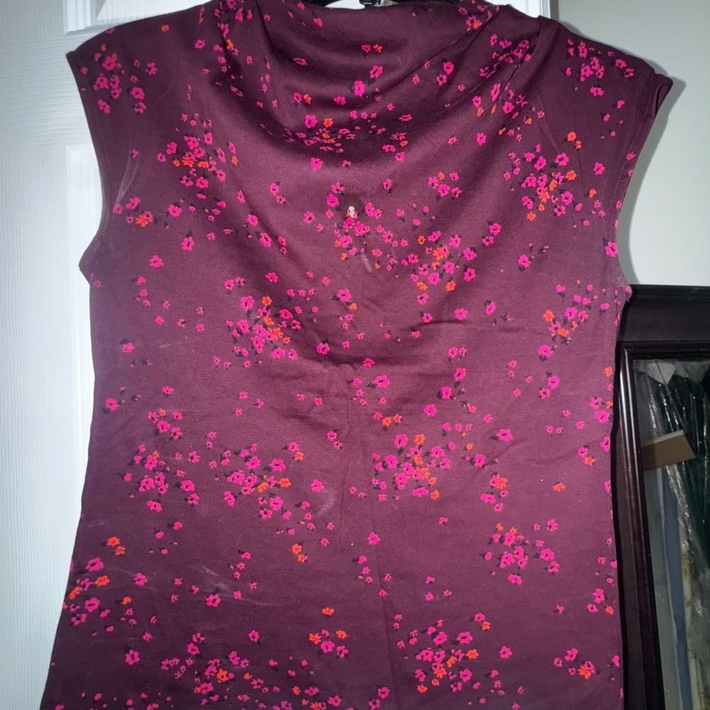 Ann Taylor Floral Blouse - Purple and Pink